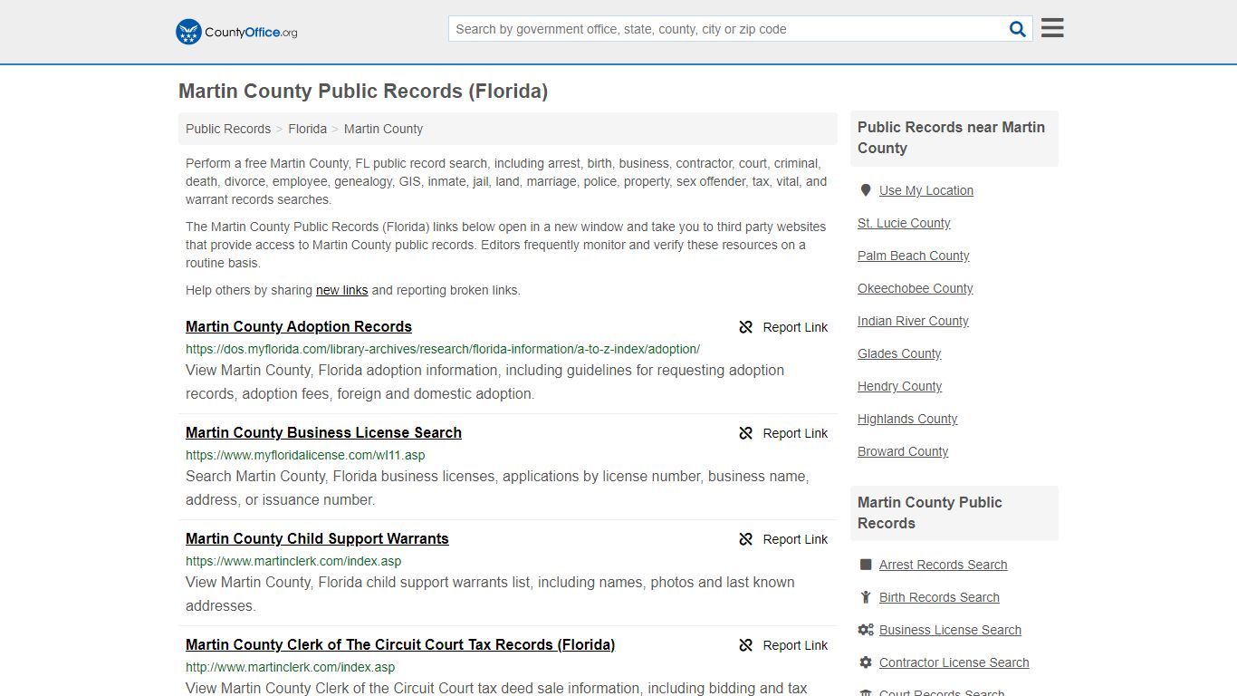 Public Records - Martin County, FL (Business, Criminal ...